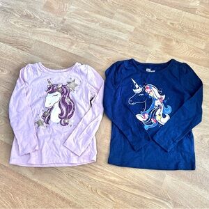 Epic Threads adorable set of 2?girls' long sleeve shirts w cute floral unicorn